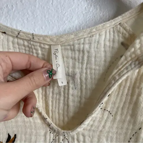 Rylee & Cru Blouse Neutral Sparrow 100% Cotton Top Size Small