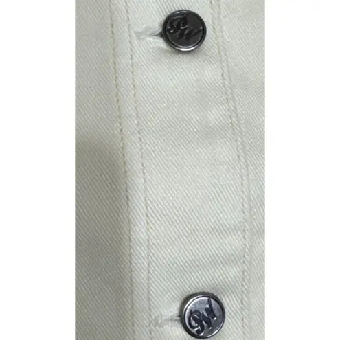 VTG Privacy Wear women's M Cream Embroidered Denim jacket W Orange Brown Accent Yellow Size M