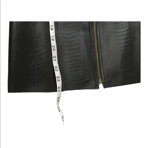 Reversible Faux Black Leather Moto & Animal Print Lightweight Jacket Black Size M