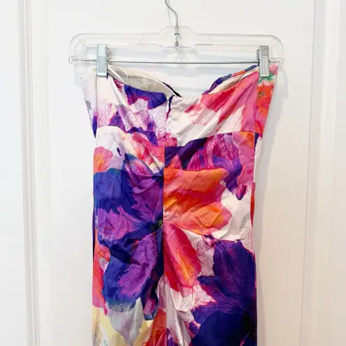 VTG Cache Womens Satin Floral Trumpet Maxi Dress Size 2 Formal Evening Prom Y2K