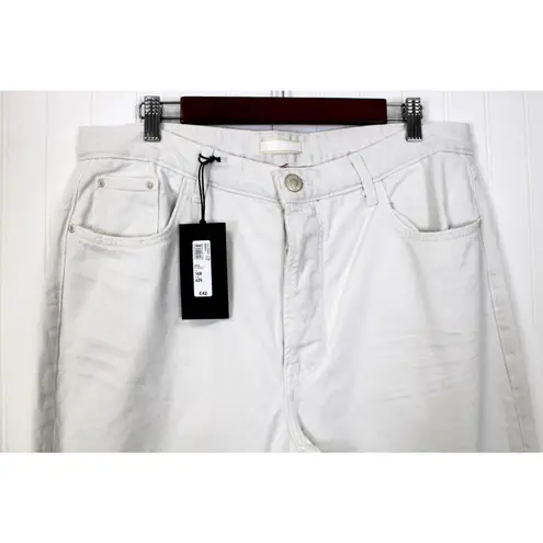 River Island Womens US12 Luxe Collection Jeans White Straight Leg Button Fly - Image 4