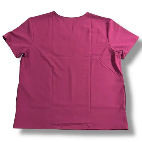 Scrubstar Unisex Scrubs Shirt Top Pullover Short Sleeve V-Neck Burgundy Red XL