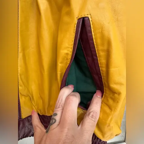 Vintage Retro Washington Redskins Leather Jacket Embroidered 70’s 80’s Size XL Red