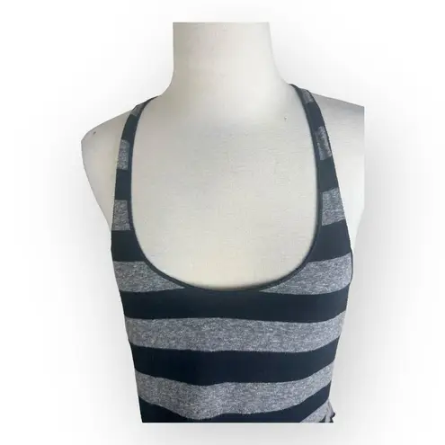 Full Tilt  Racerback Tank - Striped Gray and White, Vintage Size Medium