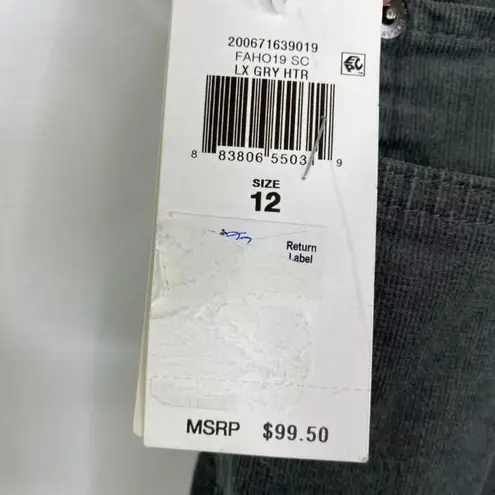 Lauren Ralph Lauren Premier Straight Light Grey Corduroy Jeans Women's Size 12 Gray