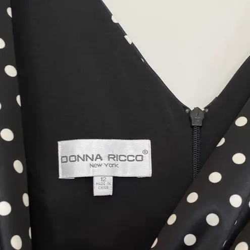 Donna Ricco V-Neckline Polka Dot Sheath Dress 12