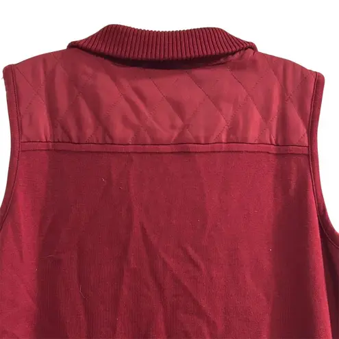 Susan Graver Women's Quilted Vest Medium Burgundy Sleeveless Casual