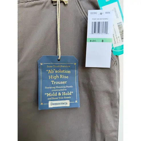 Democracy Ab Solution High Rise Trouser Straight Leg Capri Pants Tan Size 8