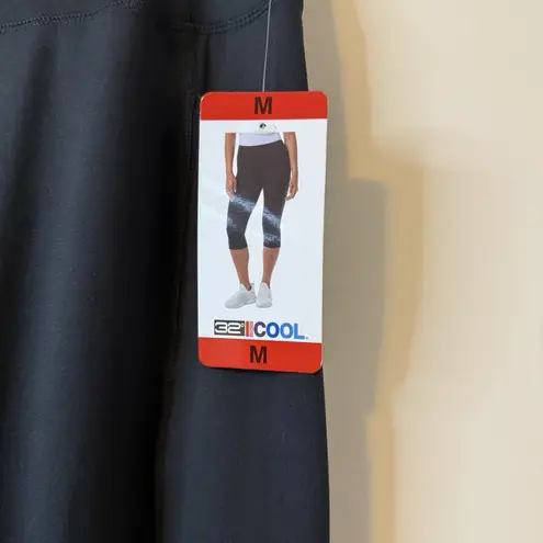 32 Degrees Heat 32 Degrees Set Of 2 Women's High Waist Active Crop Leggings Black/Green Size M