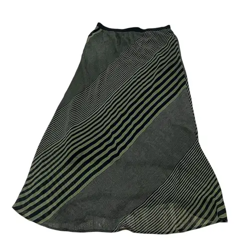 Pleione Women's Striped Maxi Skirt Black Size L Long