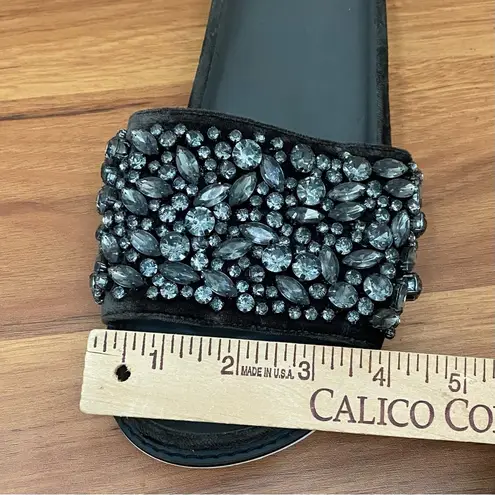 Joie  Jacory Crystal Embellished Slides  Sandals in Coal Size 6.5