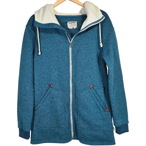 Burton Durable Goods Teal Heathered Fleece Full Zip Hoodie Jacket Women's M