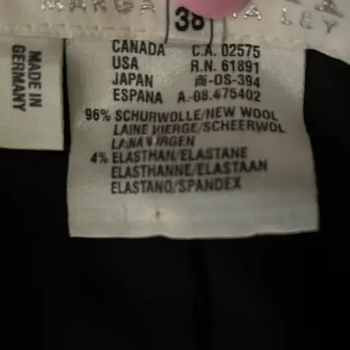 Buttons ESCADA by Margaretha Ley Long Wool Blend Suit Jacket Silver Metal Sz 38