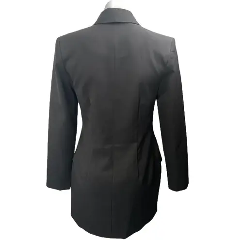 Unique21 Black Asymmetric Double Breasted Long Sleeve Mini Blazer Dress Size 2