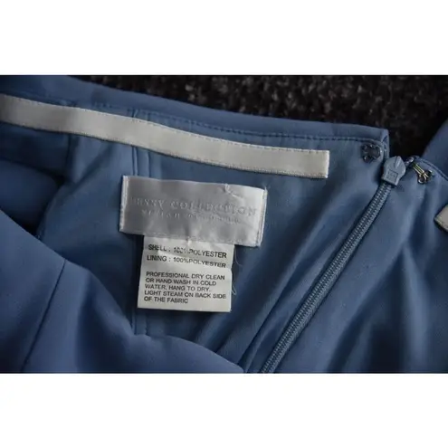 Dessy Collection Vivian Diamond Dress Larkspur Blue Floor length Gown Formal 6