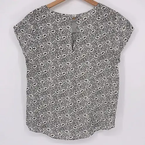 Anne Carson Floral Top Black & White Women’s Size Large