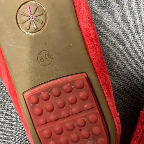 Isaac Mizrahi Live Women's 8.5W Horsebit Suede Loafers Orange