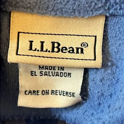 L.L. Bean Blue Fleece Quarter Zip Pullover Womens Large