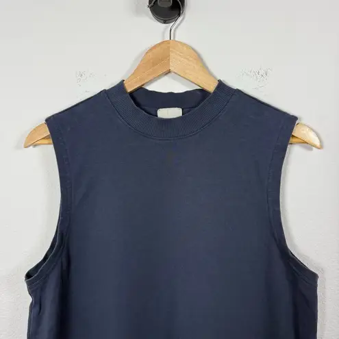 Pact Women’s Organic Airplane Mock Neck Shell in Navy Blue Size L
