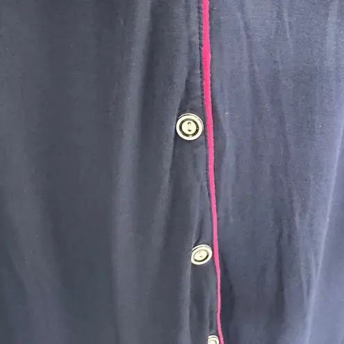 Nora Twips Long Sleeve Knit Button Sleep Nightgown Sleepwear Blue Size M