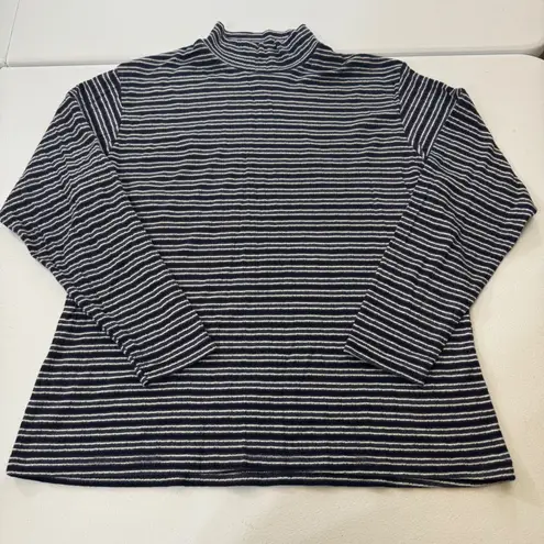 Chic VTG Bobbie Brooks Women XLMock Neck Striped Top USA Nautica fisherman y2k Blue Size undefined