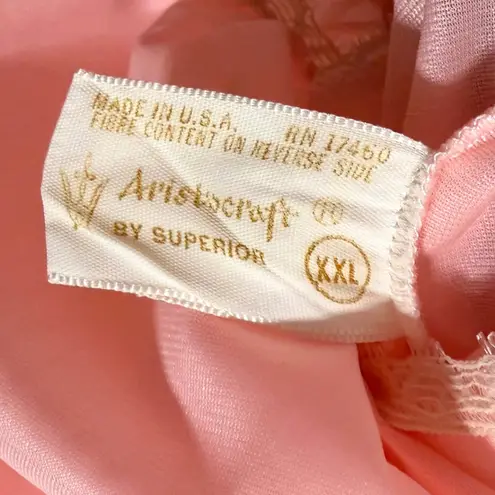 Vintage Aristocraft Pink Romantic Nightgown Lace Floral Detail Whimsical XXL