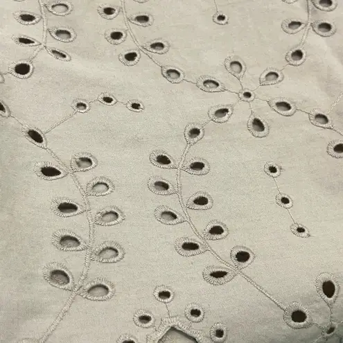 Sweet Magnolia Long Sleeve Shirt Dress W/Embroidered cut out 100% Cotton L Tan Size L