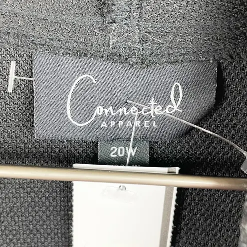 Connected Apparel NEW Plus Size Dark Grey Ribbed Knit Dress Mock Jacket Size 20W