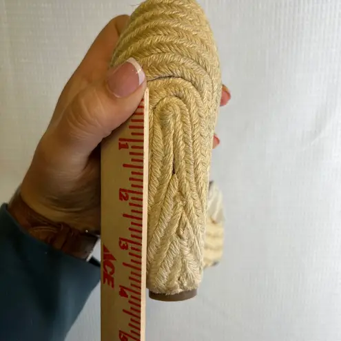 LOB Footwear Womens Espadrille Platform Wedge Sandals Cross Strap Gold Strappy Size 6.5