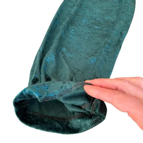 Teddi Vintage 90s Teal Green Velvet Tunic Top High Waisted Pant Set Womens Large