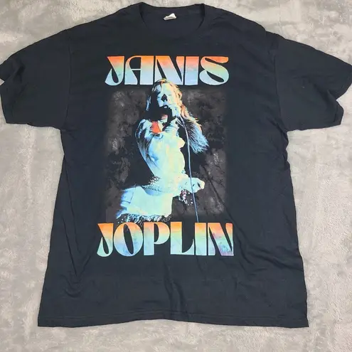 Janis Joplin Longvision Deco Wash Slim Fit Unisex Adult Size Large Shirt Blue