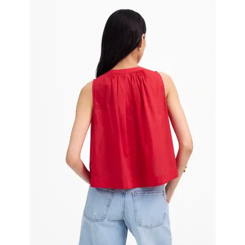 Madewell  Button Front Tank Sleeveless Cotton Blouse Watermelon Relaxed S NWT