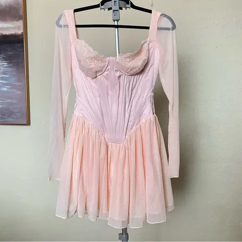 House Of CB Size S PLUS CUP  ‘Vivi’ Soft Peach Corset Mini Dress NWOT