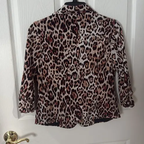 Leopard Print Women's Jacket crescent, and Willow size medium Brown
