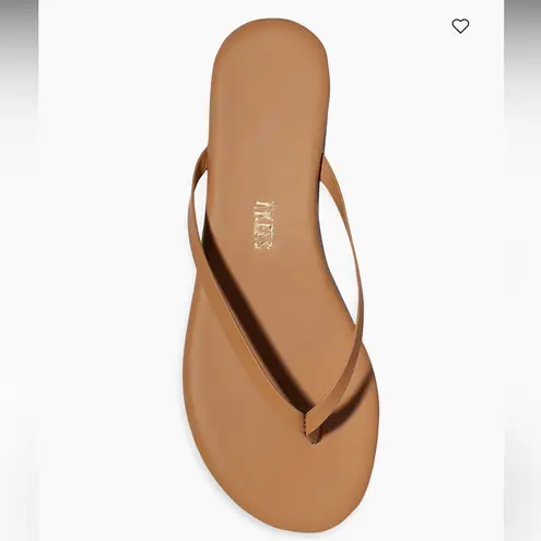 Tkees Foundations Matte Leather Flip Flops size 7 caramel color