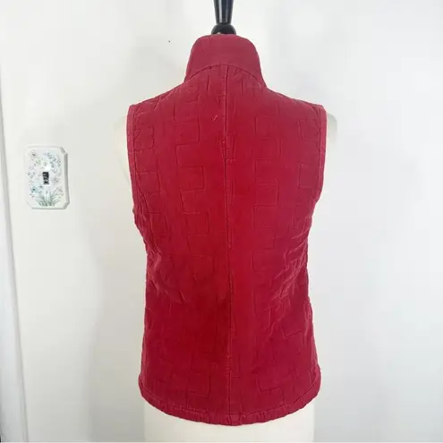 Habitat  Size Small Red Quilted Sleeveless Button Front Jacket Vest - Image 3