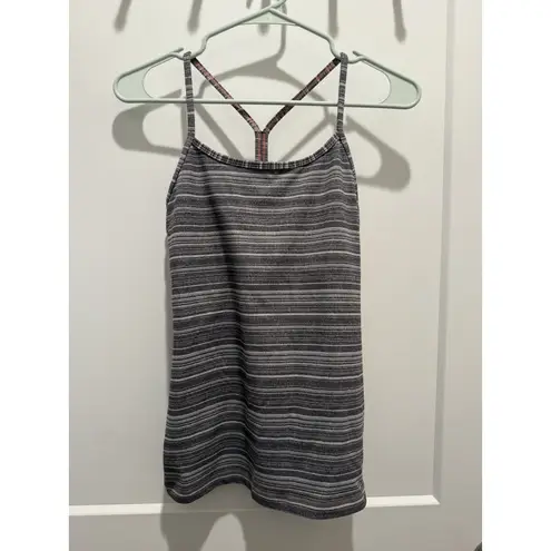 Lululemon Top Womens 6 Tank Athleisure Power Y Gray Space Dye Yoga Athletic