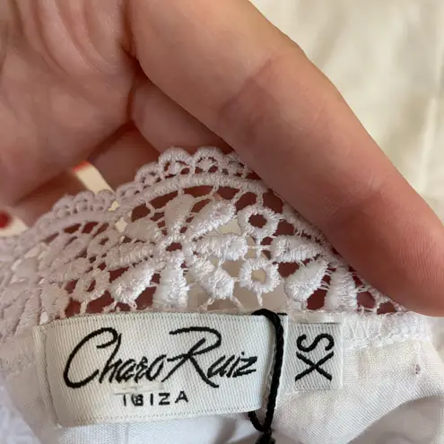Charo Ruiz Zuma Eyelet Embroidered White Romper Womens XS New