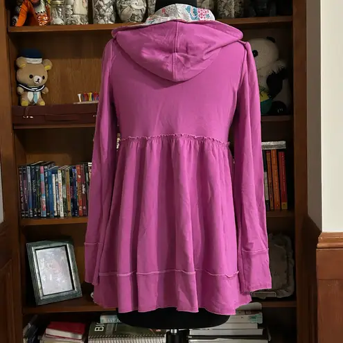 Evy’s Tree The Sophie Empire Peplum Hooded Jacket Pink