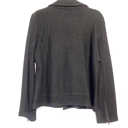 For Cynthia Wool Moto Jacket Women XL Edgy Grunge Steampunk Goth Minimalist