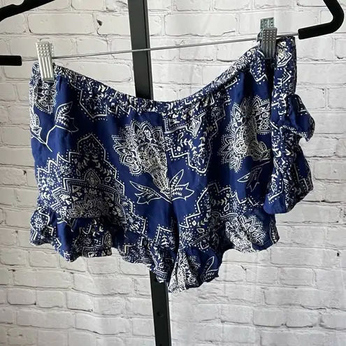 Rip Curl  Printed Ruffle Hem Shorts Size Medium