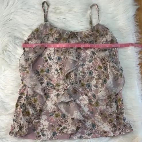 LC Lauren Conrad  floral ruffle cami tank S