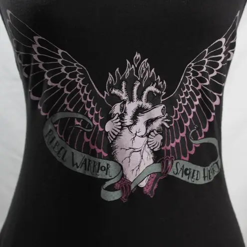 Next Level Apparel Edgy Athletic Athleisure Racerback Tank Top Anatomical Heart Soft Black