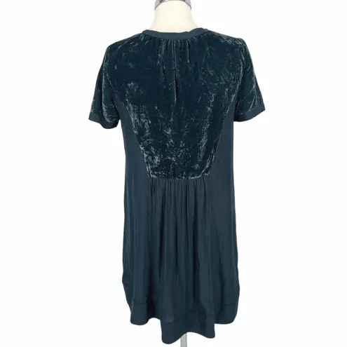 Maeve Anthropologie Ingrid Swing Tunic Velvet Dress Teal Size Medium
