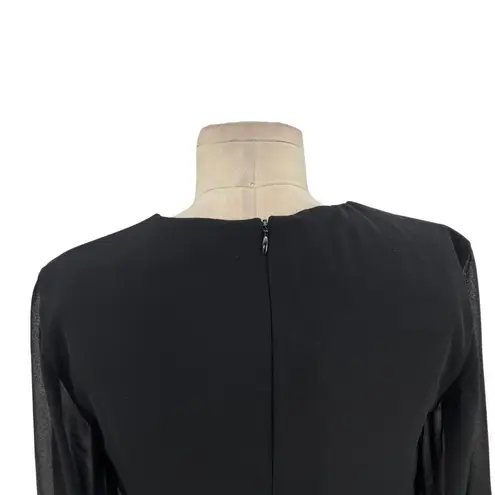 C/MEO COLLECTIVE Counting Stars Top Black Sheer Sleeve Peplum Keyhole Medium - Image 11