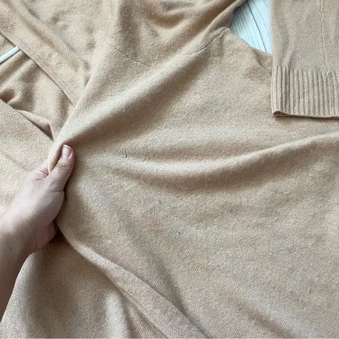 Cashmere Scarf Cardigan wrap open knit womens Tan (small medium) minimalist