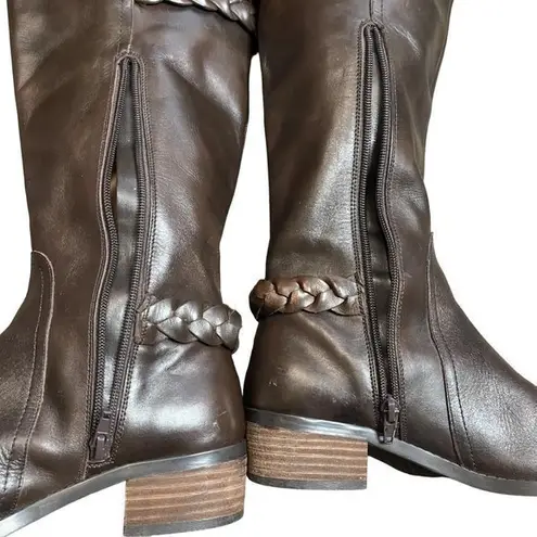Audrey Brooke Audrey Brooke Women's Brown Leather Knee High Riding "Tony" Boots Size 7