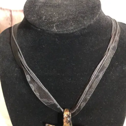 Glass Blown Handcrafted Starfish Pendant on Ribbon