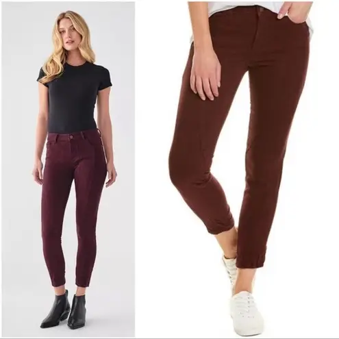 DL1961 Florence Ankle Skinny Jean in Burgundy Size 24 NWT