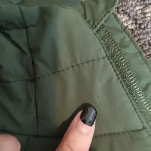Doterra Green Puffer Jacket Full Zip Kelly Green Packable Womens Large